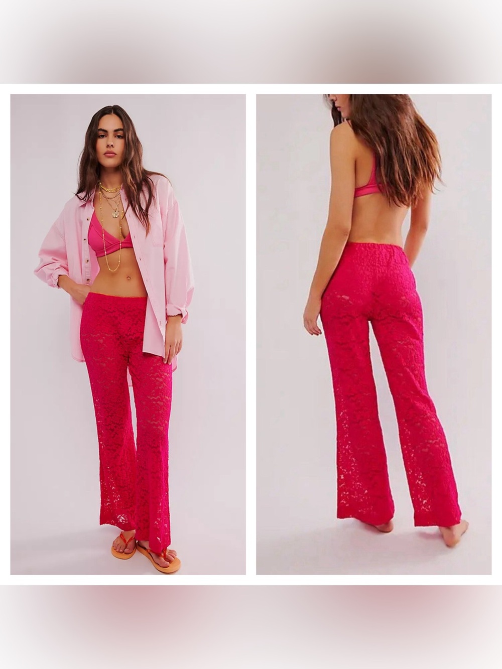 Free people All Day Lace Flare Pants - Picture 5 of 8